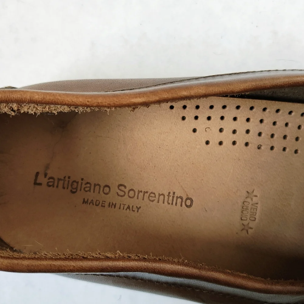 L'artigiano Sorrentino Men's Leather Slip-on Driving Moccasin Shoes Sz 44/ 11US